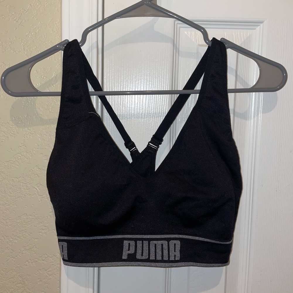 Large Black Puma Sports Bra - Picture 1 of 2